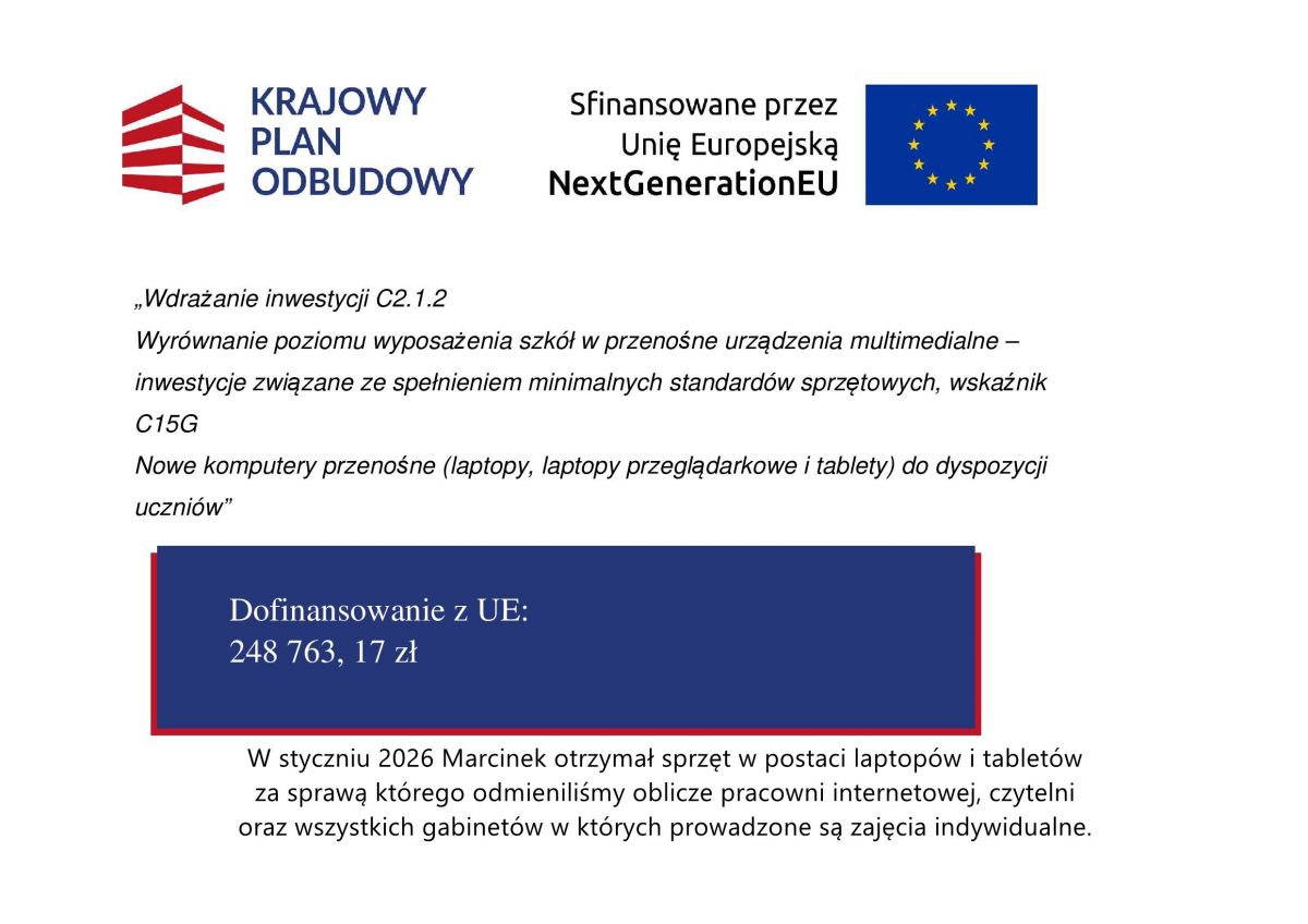 Krajowy Plan Odbudowy w Marcinku